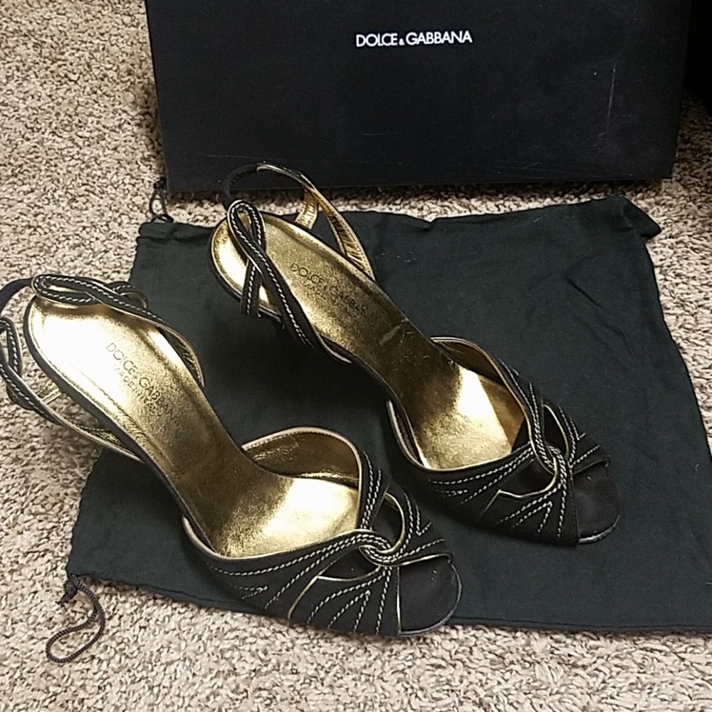 Black suede d&g heels